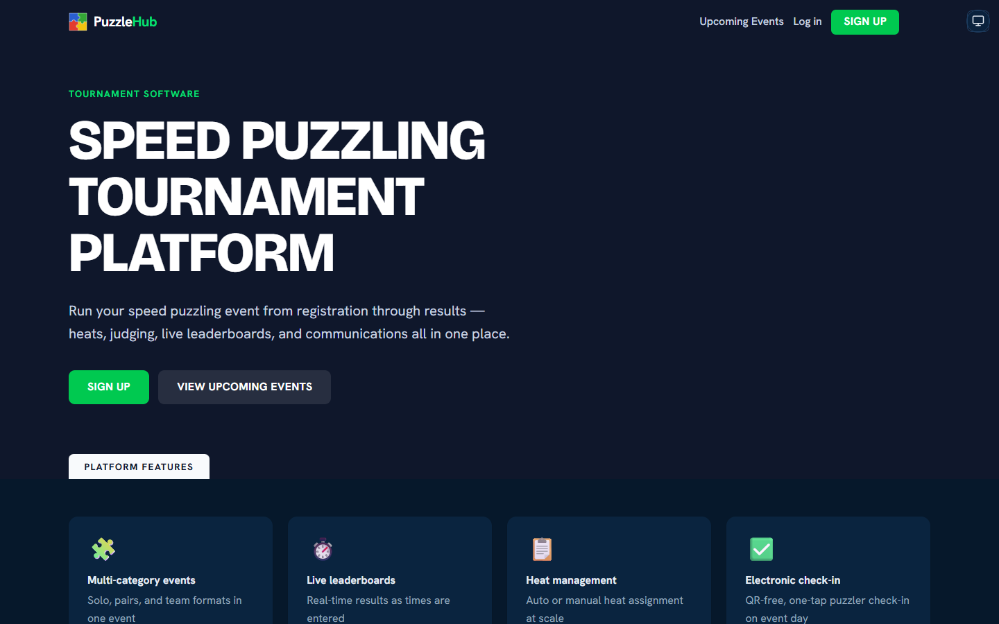 PuzzleHub homepage